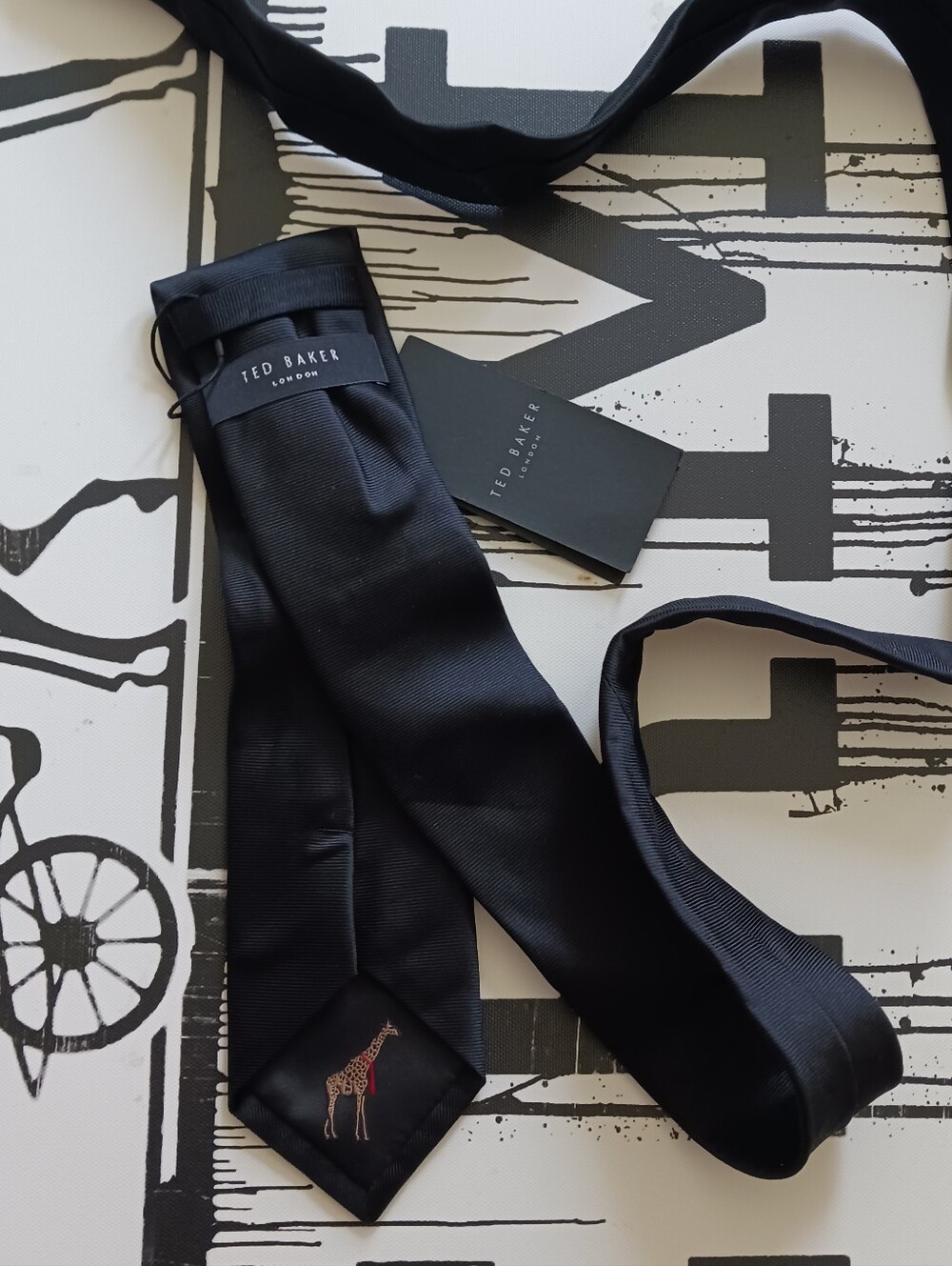 NWT Ted Baker Black Silk Tie 3"